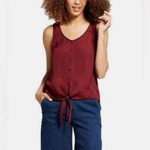 A New Day- Button Front Tie Tank